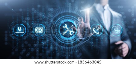 Support 24 7 Customer Service Quality assurance Business technology concept.