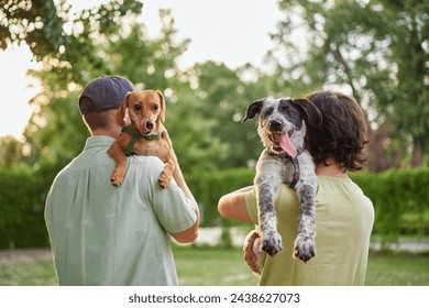 Support, care or happy family, men and kids bonding with foster puppy or pet and enjoying time together. High quality photo - Powered by Shutterstock