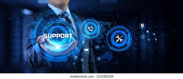 Support Customer Service Business Technology Concept On Virtual Screen.