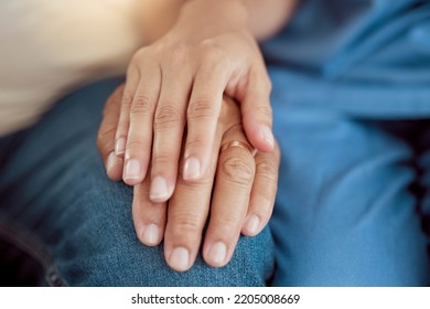 Support, empathy and trust with holding hands of old woman and nurse in retirement home for hope, community and help. Therapy, respect and healthcare with hand of medical caregiver and senior patient - Shutterstock ID 2205008669