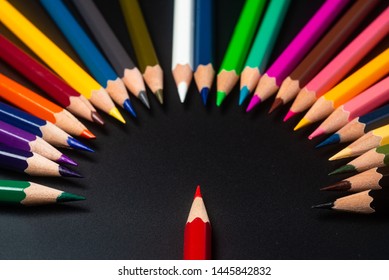 Support Group, Intervention - Still Life Conceptual - Color Pencils On Isolated Backround, Shallow Depth Of Field