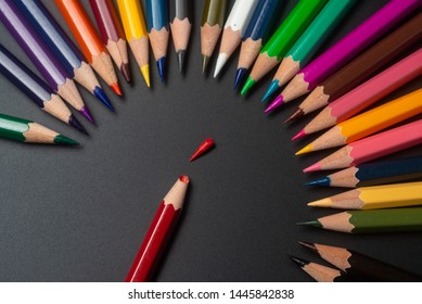 Support Group, Intervention - Still Life Conceptual - Color Pencils On Isolated Backround, Shallow Depth Of Field