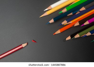 Support Group, Intervention - Still Life Conceptual - Color Pencils On Isolated Backround, Shallow Depth Of Field