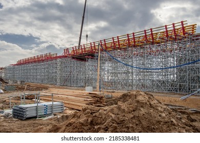 Support Scaffolding System At Bridge Construction
