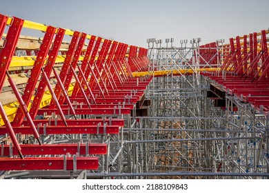 Support Scaffolding System At Bridge Construction
