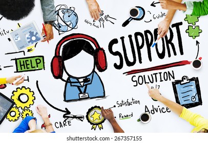 Support Solution Advice Help Care Satisfaction Quality Concept