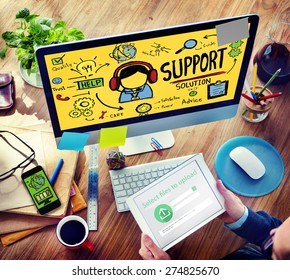 Support Solution Advice Help Quality Care Team Concept