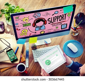Support Solution Advice Help Quality Care Team Concept