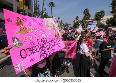 Supporters Of Pop Star Britney Spears Take Part In Rally On The Day Of A Conservatorship Case Hearing At Stanley Mosk Courthouse In Los Angeles, Sept. 29, 2021.