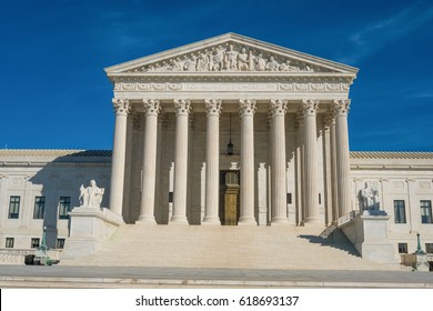 Supreme Court Building, Where The Supreme Court Of The United States Meets, The Highest Federal Court Of The USA. Washington, DC