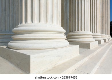Supreme Court of United states columns row in Washington DC - Shutterstock ID 263999453