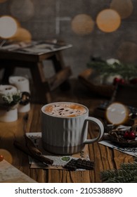 Surabaya, Indonesia - 10 January 2022:  A Cup Of Hot Choco On The Table. Stilllife Concept. Selective Focus