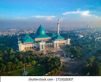 Surabaya, Indonesia - April 2020: Great Mosque Al Akbar Surabaya