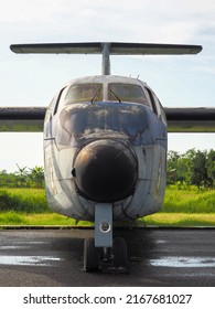 Surabaya, Indonesia - June 12, 2022: Old Plane Belonging To Naval Aviation 