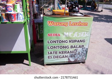 Surabaya, Indonesia - June 2022: A Street Vendor Stand At Taman Suroboyo Kenjeran