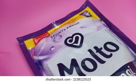 Surakarta 23 March 2022 - Many People Like To Use Perfume With The Purple Molto Brand To Scent Clothes When Washing Every Day.