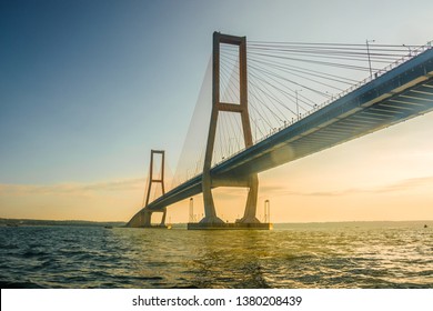 Suramadu Bridge Is Landmark In Surabaya City, Indonesia