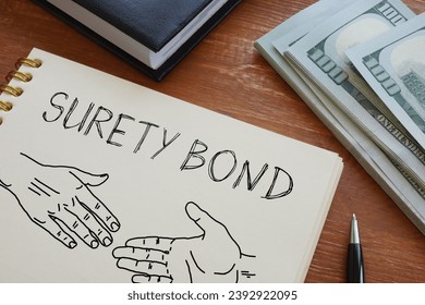 Surety bond is shown using a text
