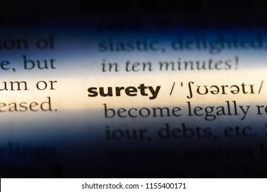 Surety Word In A Dictionary. Surety Concept.