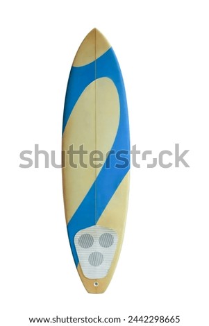 Surf board bank design retro surfboard isolated on white background. This has clipping path.