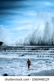 Surf At Dock Of Baja Mar,Tenerife,Canary Islands