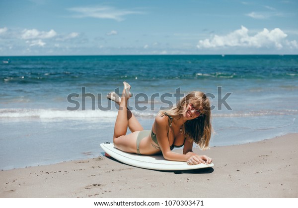 Surf Girl Long Hair Go Surfing Stock Photo Edit Now 1070303471