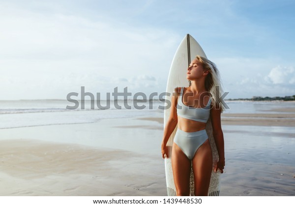 Surf Girl Long Hair Go Surfing Stock Photo Edit Now 1439448530