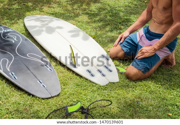 Surf Kook Trying Prepare Surfing By Stock Photo Edit Now