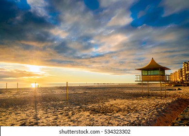 Surf Life Saving Tower At Glenelg Beach, South Australia