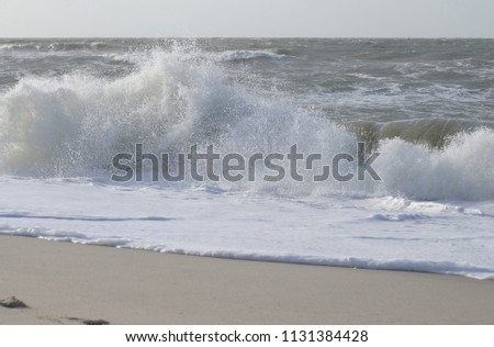 Surf on the North Sea coast off Sylt