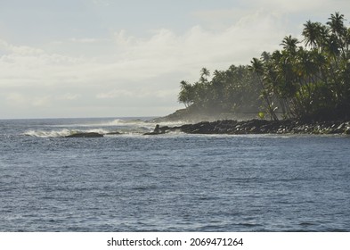 Surf Waves At The Shore Of Saint Joseph Island In Salvation Islands Archipelago