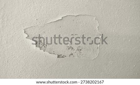 The surface or background of an old white wall with peeling paint. photo of a damp and moldy house wall. Paint used for painting non-standard house walls causes the wall paint to peel off.