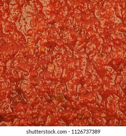 Surface Coated With Marinara Tomato Sauce As A Backdrop Composition Texture