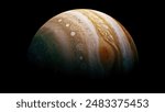 Surface of Jupiter focused on the famous Great Red Spot. Universe science astronomy.