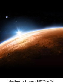 Surface Of Mars Planet. Red Planet. Space Fantasy. Perseverance Mission. Elements Of This Image Furnished By NASA