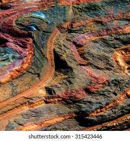 Surface Mineral Concomitant Iron Ore, Industrial Iron Ore Mining.  Iron Ore - Hematite.