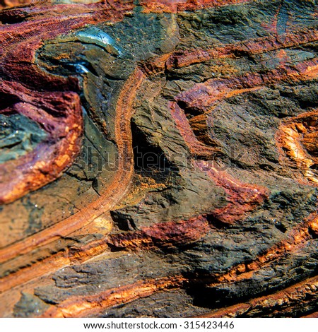 Surface Mineral Concomitant Iron Ore, Industrial Iron Ore Mining.  Iron Ore - Hematite.