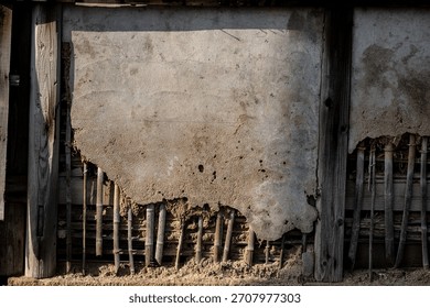 Surface of an old earthen wall