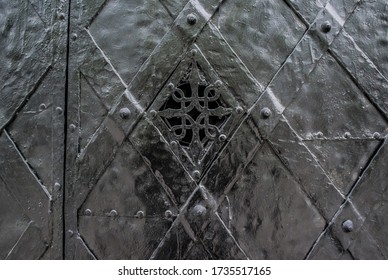 Surface Old Metal Door Small Window Stock Photo 1735517165 | Shutterstock