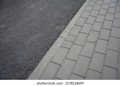 Surface Of Pedestrian Path And Bicycle Path Parallel To Each Other