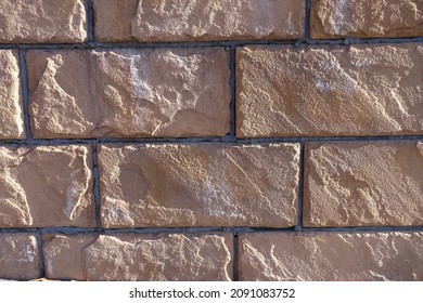 Surface Of Pinkish Brown Brick Veneer Wall