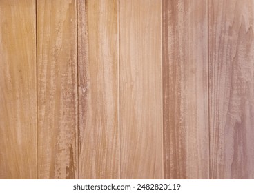 Surface row of planks of peeling, rubbed, faded, tangled, lumpy, bamboo wood. Surface for commercial photography of products. Raw, vintage, good for wrapping 3D models. Free space for text