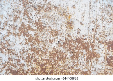 Surface Of Rusty Iron With Remnants Of Old Paint, Chipped Paint, Texture Background