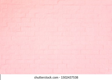 Surface Soft Pink Brick Wall Texture For Background.