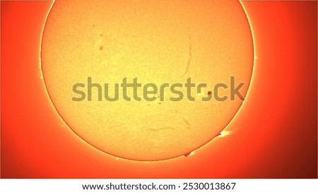 The surface of the sun photographed with a solar telescope.