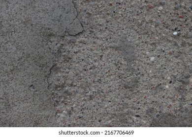 Surface Texture Of Crushed Wet Concrete, Background.