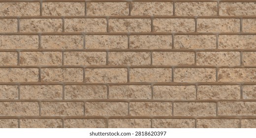 A surface texture featuring tan-colored, rough-hewn concrete blocks arranged in a running bond pattern.