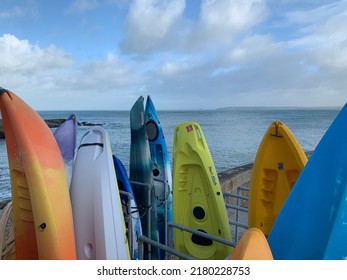 Surfboards At St Ives Bay Cornwall UK