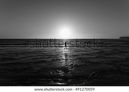 Similar – Image, Stock Photo Man against sea Ocean