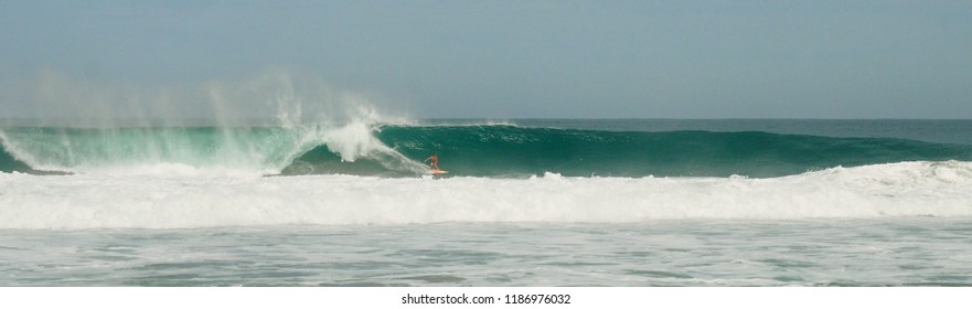 Surfer In The Pipeline Of Puerto Escondido, Mexico